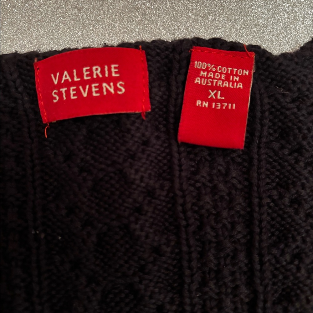 Valerie Stevens Black Cotton Sweater
